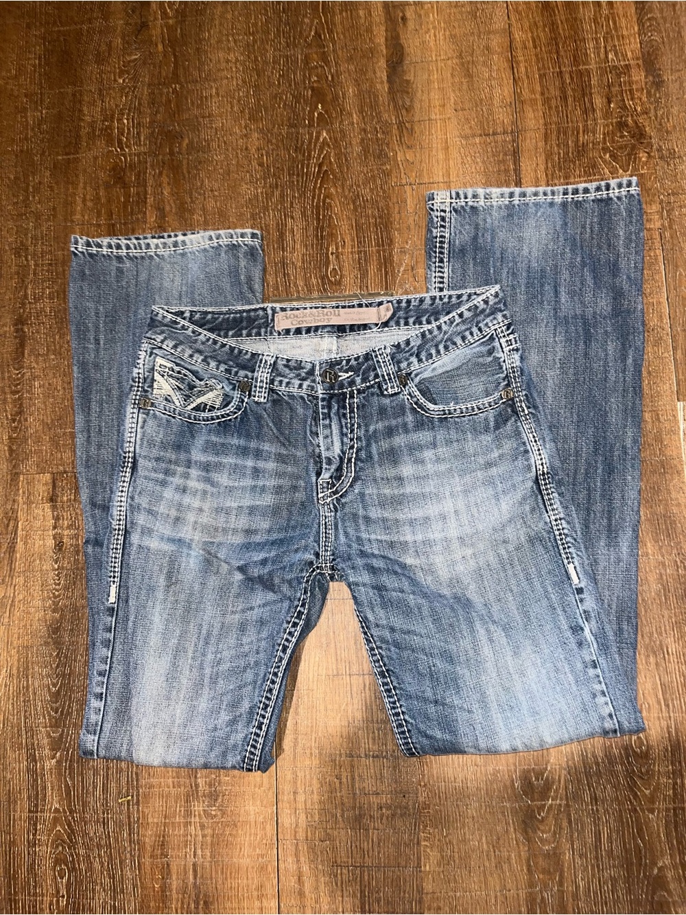 Rock & Roll Cowboy Medium Blue Denim Jeans 33/36